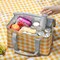 Insulated Picnic Basket Bag Cooler Reusable, Beach Bag Cooler Bags with Zippered Top - Insulated Bag for Hot or Cold,Picnic Basket Collapsible, Picnic,Beach, Outdoor (13.8x7.9x7.9 in)